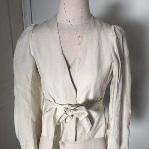 vintage-silk/ linen/leather jacket